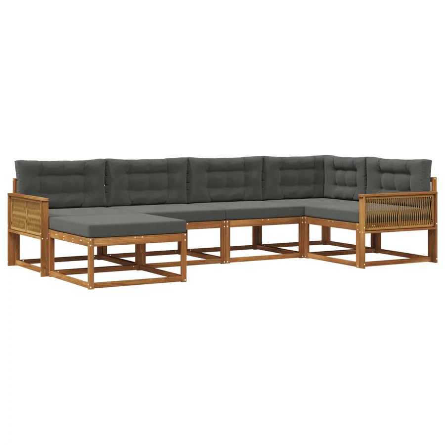 Ensemble de canapés d'extérieur 6 pcs Naturel et Anthracite - 2