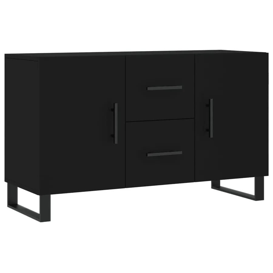 Buffet noir 100x36x60 cm bois d'ingénierie - 2