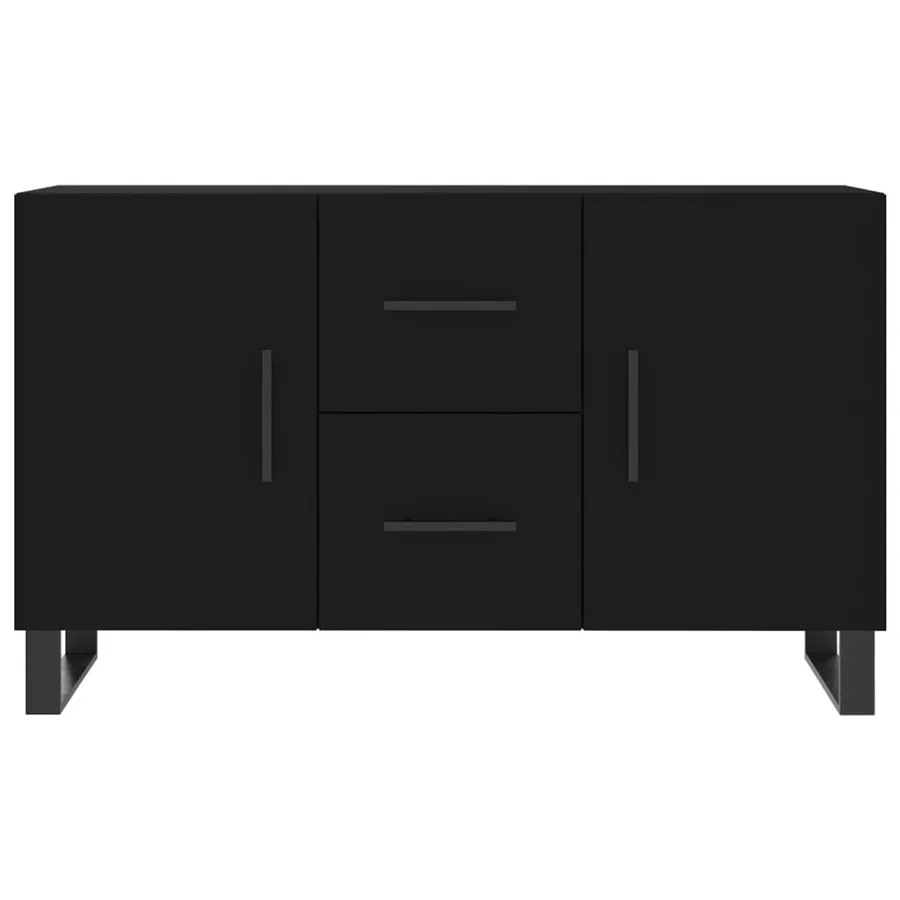 Buffet noir 100x36x60 cm bois d'ingénierie - 6