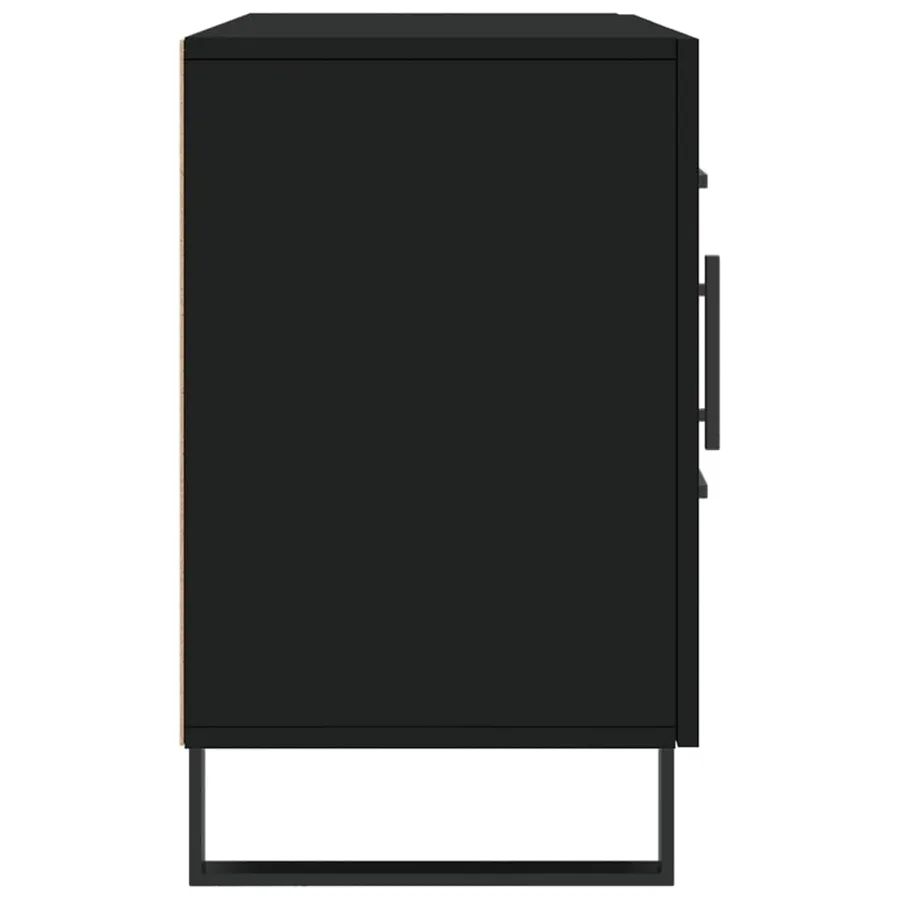 Buffet noir 100x36x60 cm bois d'ingénierie - 7