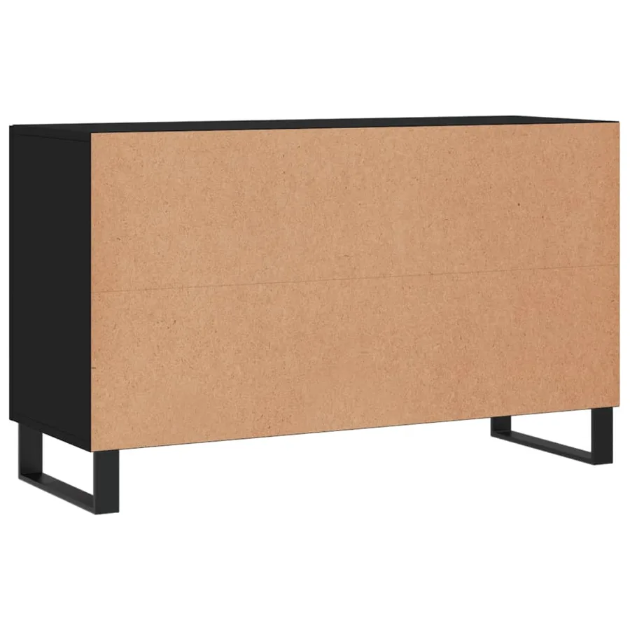 Buffet noir 100x36x60 cm bois d'ingénierie - 8