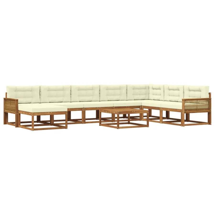 Ensemble de canapés d'extérieur 9 pcs Naturel et Crème - 2