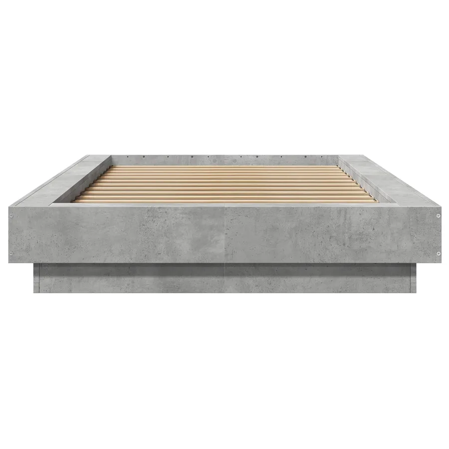 Cadre de lit au sol Gris béton 80 x 210 cm Bois d'ingénierie - 4