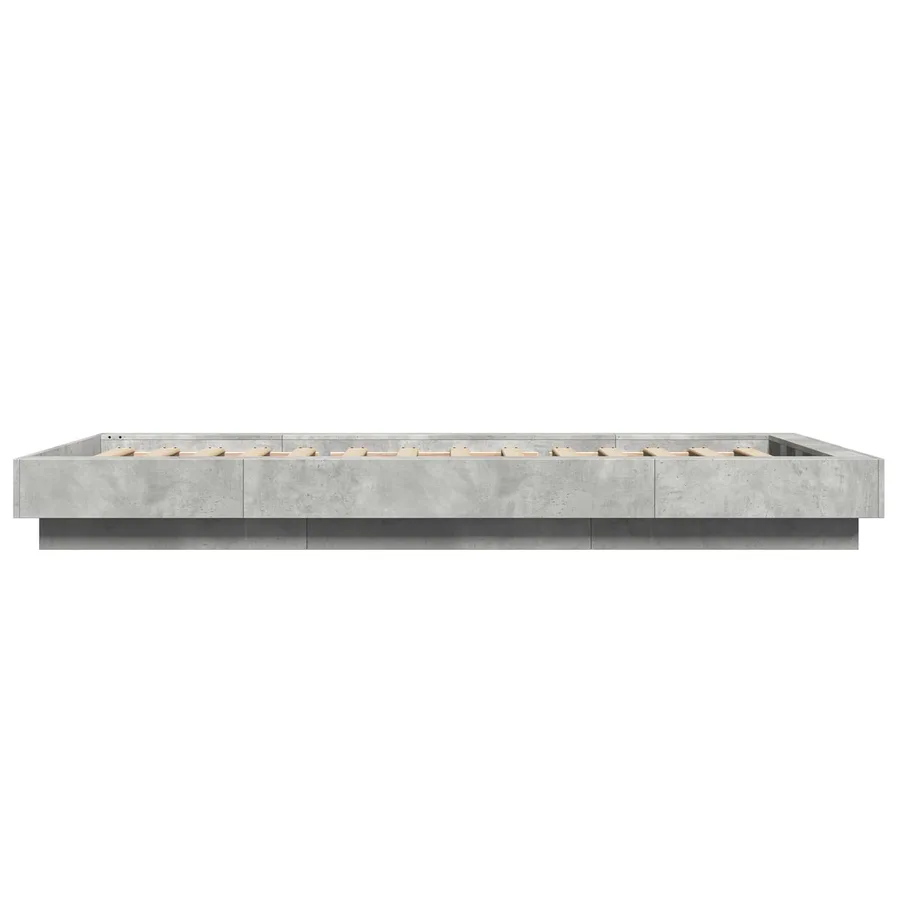 Cadre de lit au sol Gris béton 80 x 210 cm Bois d'ingénierie - 5