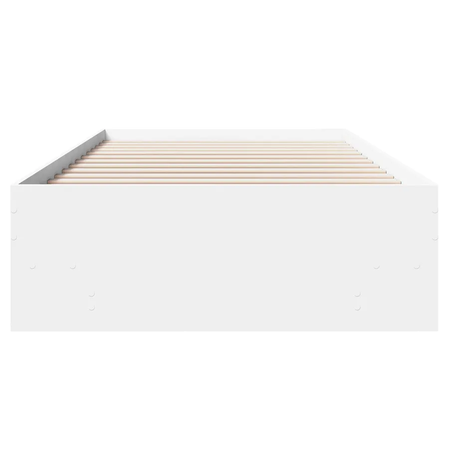 Cadre de lit avec étagère Blanc 80 x 200 cm Bois d'ingénierie - 4