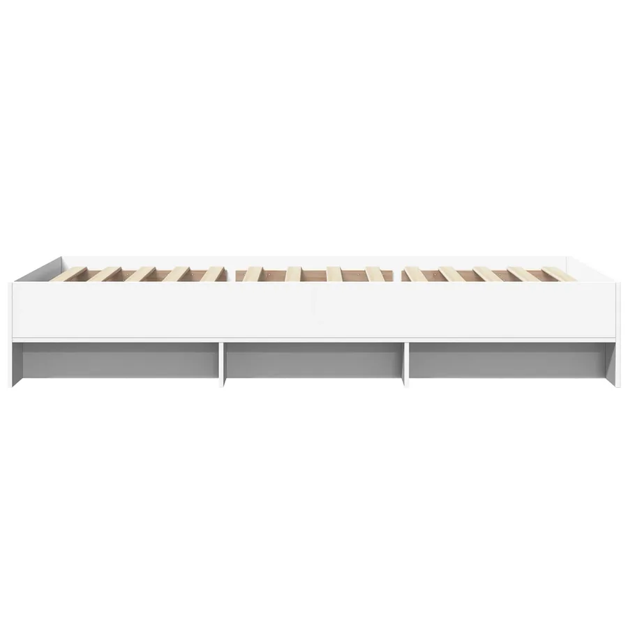 Cadre de lit avec étagère Blanc 80 x 200 cm Bois d'ingénierie - 5