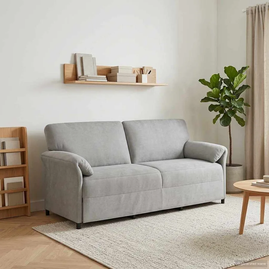 Sofa 3 places Gris clair 198 x 83 x 95 cm Velours