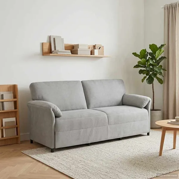 Sofa 3 places Gris clair 198 x 83 x 95 cm Velours