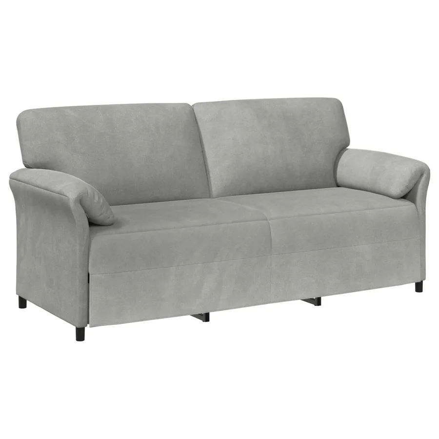 Sofa 3 places Gris clair 198 x 83 x 95 cm Velours - 2