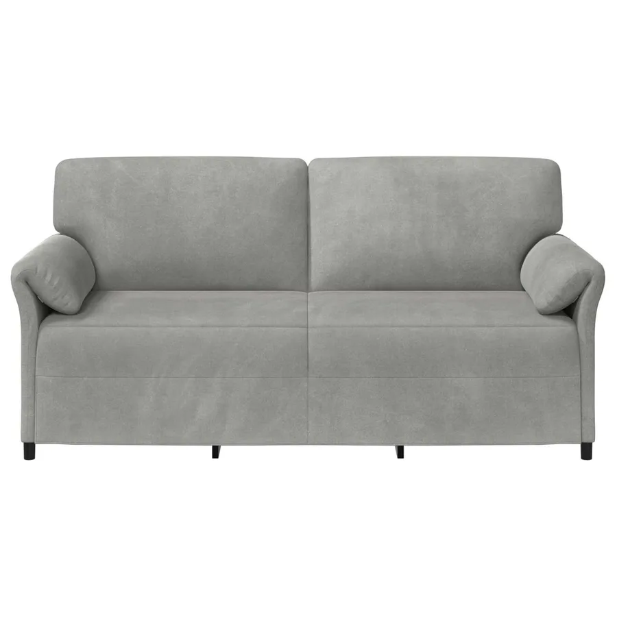 Sofa 3 places Gris clair 198 x 83 x 95 cm Velours - 3