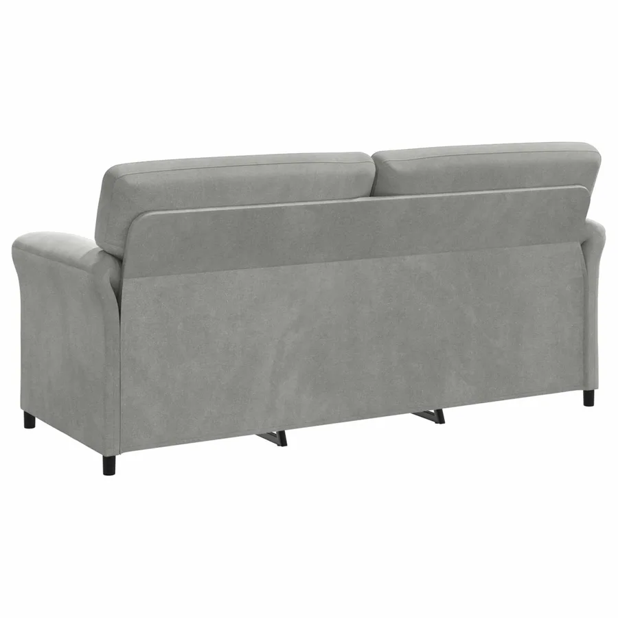 Sofa 3 places Gris clair 198 x 83 x 95 cm Velours - 5