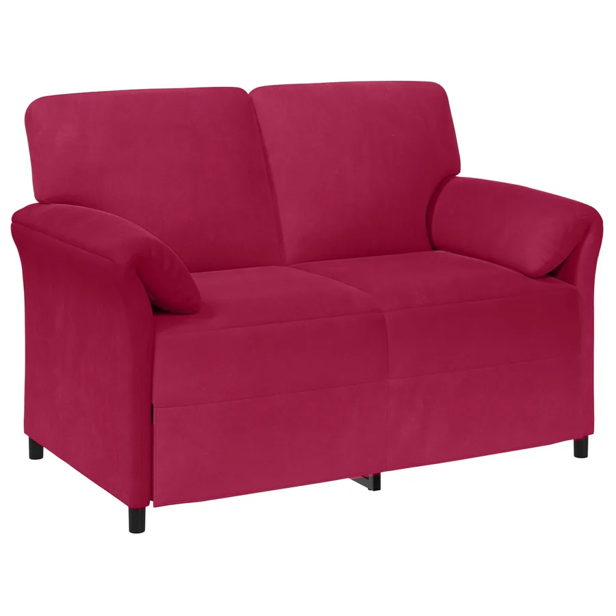 Sofa 2 places Bordeaux 138 x 83 x 95 cm Velours - 2