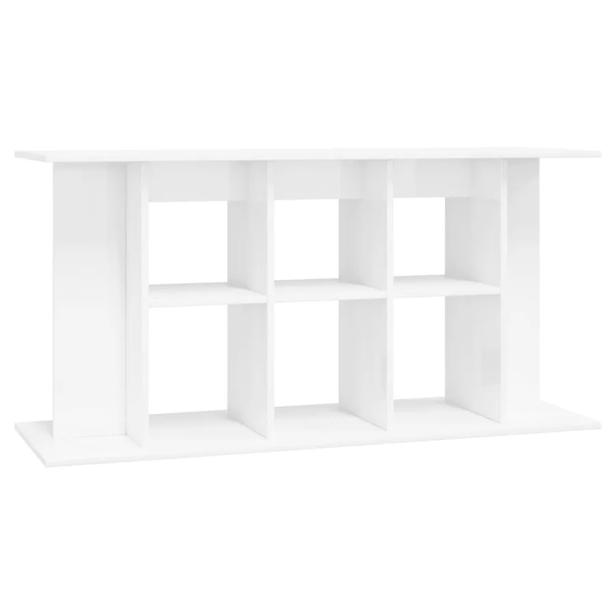 Support d'aquarium blanc brillant 120x40x60cm bois d'ingénierie - 2