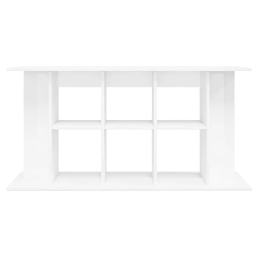 Support d'aquarium blanc brillant 120x40x60cm bois d'ingénierie - 4