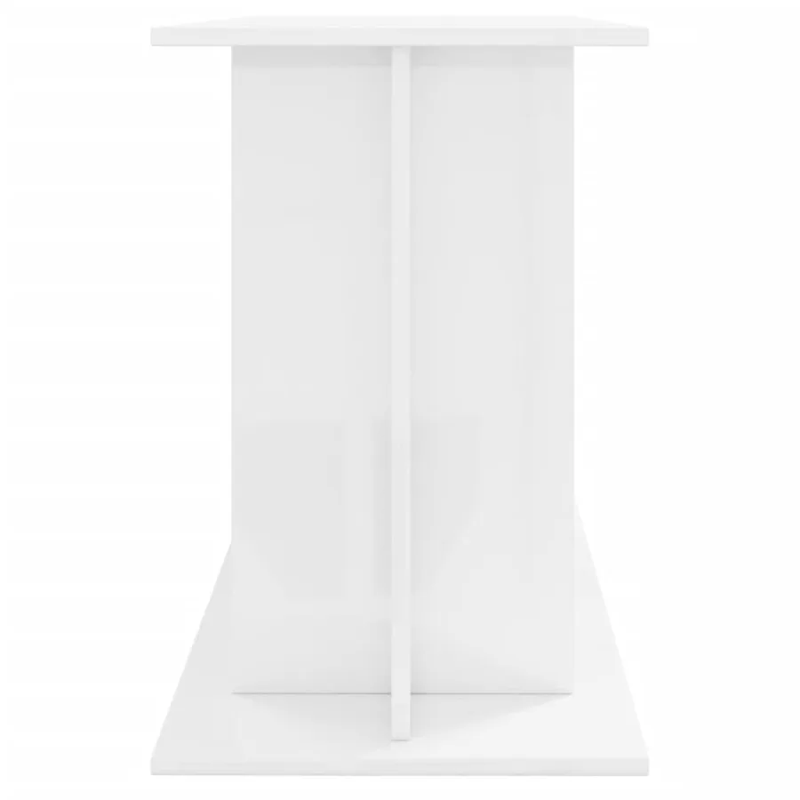 Support d'aquarium blanc brillant 120x40x60cm bois d'ingénierie - 5