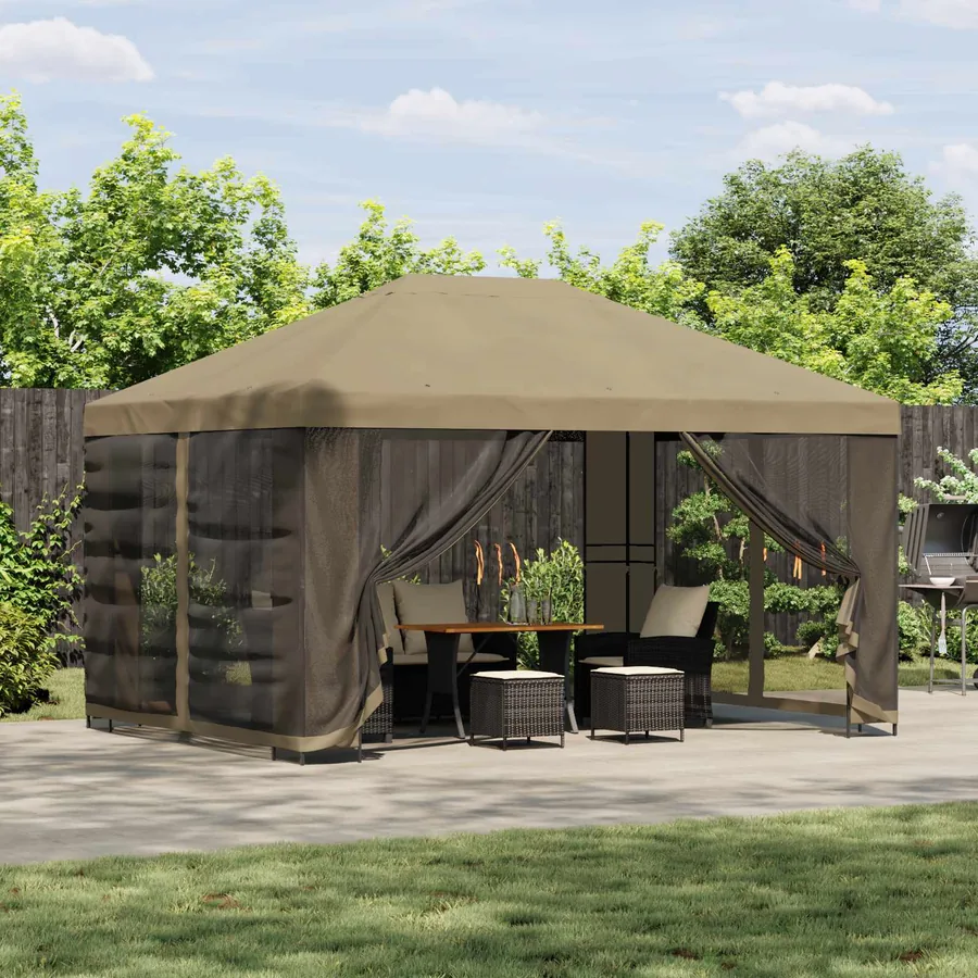 Abri de jardin avec parois 4 × 3 m Beige Polyester et Acier