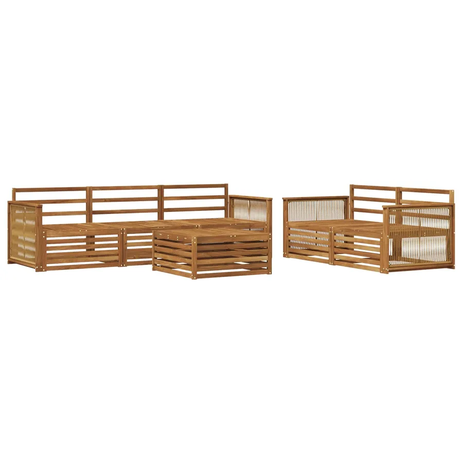Ensemble de canapés d'extérieur 6 pcs Naturel - 2