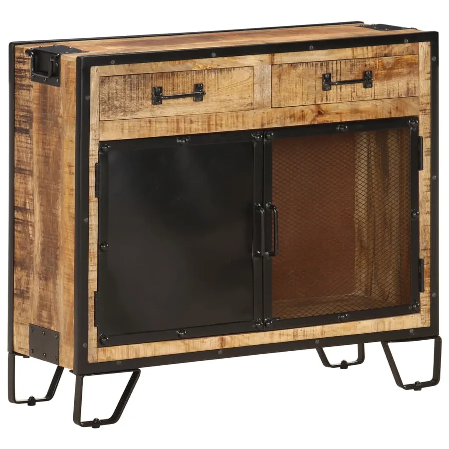 Buffet 80x31x71 cm Bois de manguier massif brut - 13