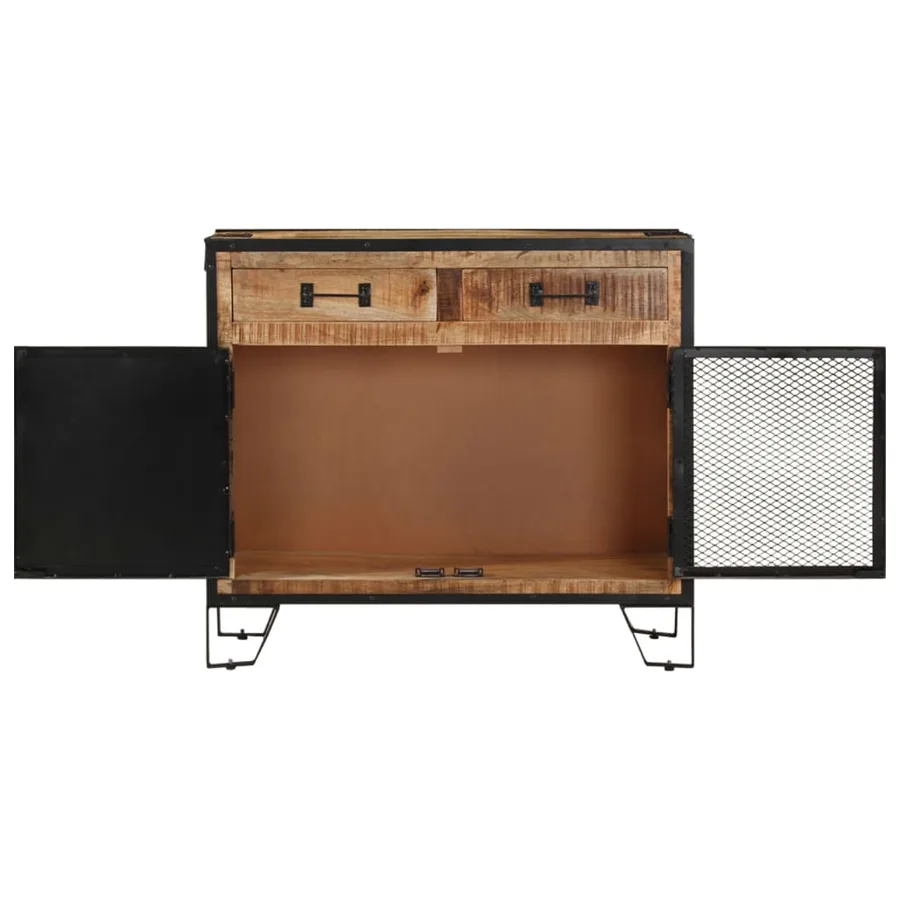 Buffet 80x31x71 cm Bois de manguier massif brut - 3