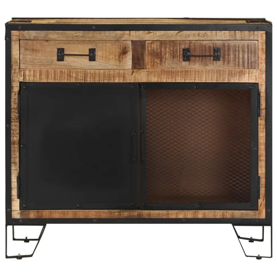 Buffet 80x31x71 cm Bois de manguier massif brut - 4