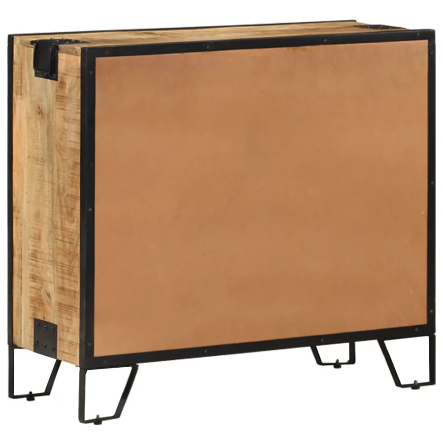 Buffet 80x31x71 cm Bois de manguier massif brut - 5