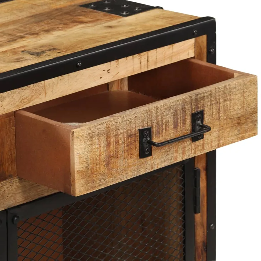 Buffet 80x31x71 cm Bois de manguier massif brut - 6