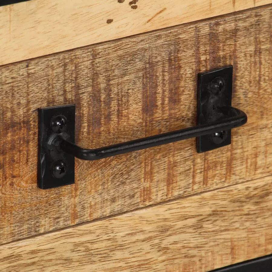 Buffet 80x31x71 cm Bois de manguier massif brut - 7