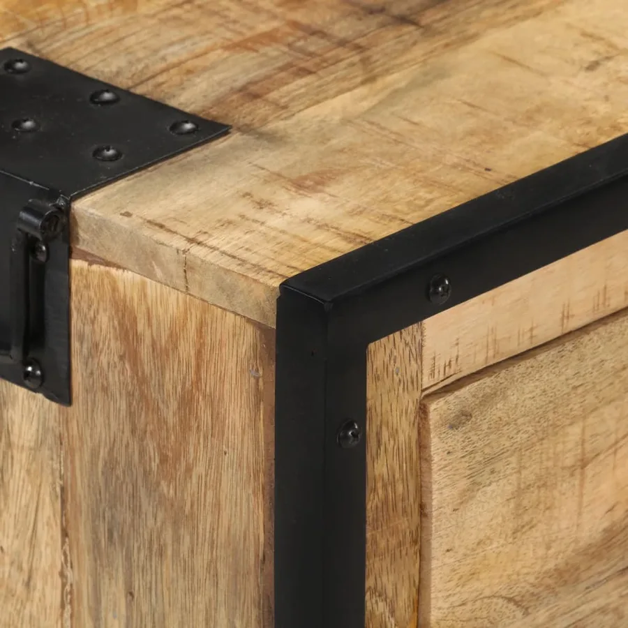 Buffet 80x31x71 cm Bois de manguier massif brut - 9