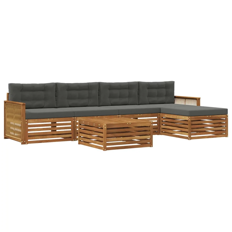 Ensemble de canapés d'extérieur 6 pcs Naturel et Anthracite - 2