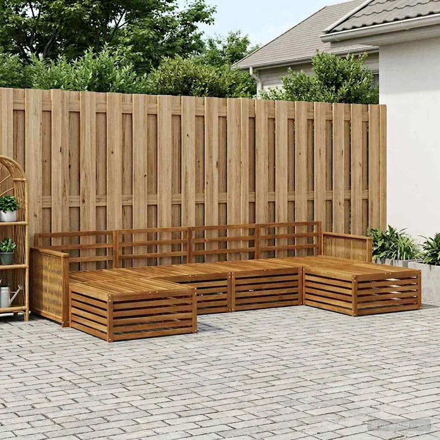 Ensembles de canapés 6 pcs Bois d'Acacia Massif