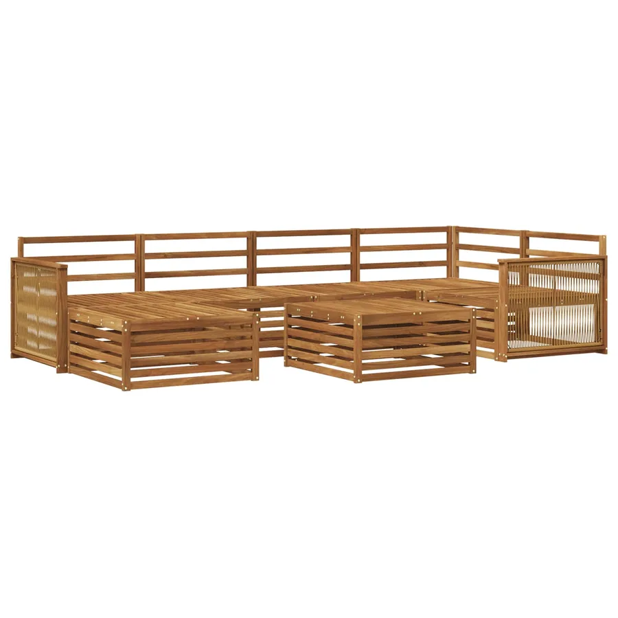 Ensemble de canapés d'extérieur 7 pcs Naturel - 2