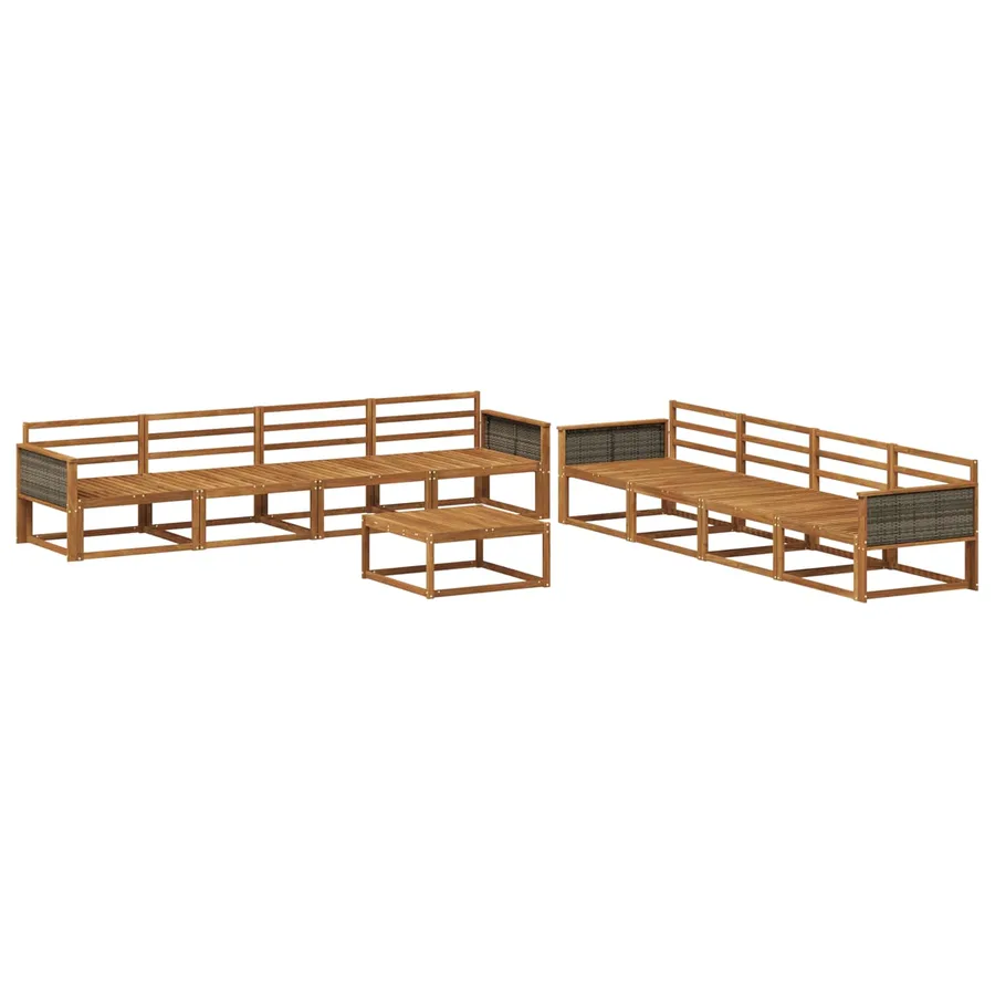 Ensemble de canapés d'extérieur 9 pcs Naturel - 2