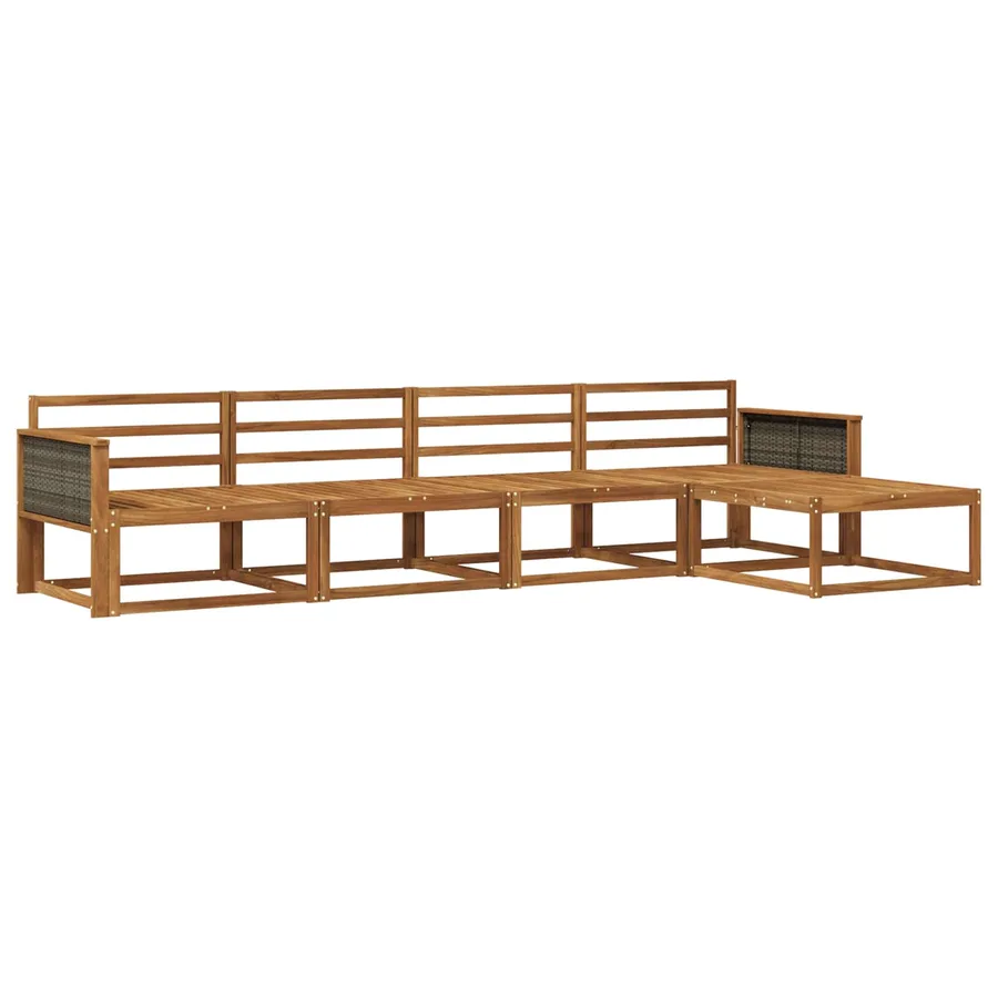 Ensemble de canapés d'extérieur 5 pcs Naturel - 2
