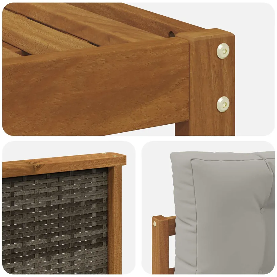 Ensemble de canapés d'extérieur 7 pcs Naturel et gris clair - 7