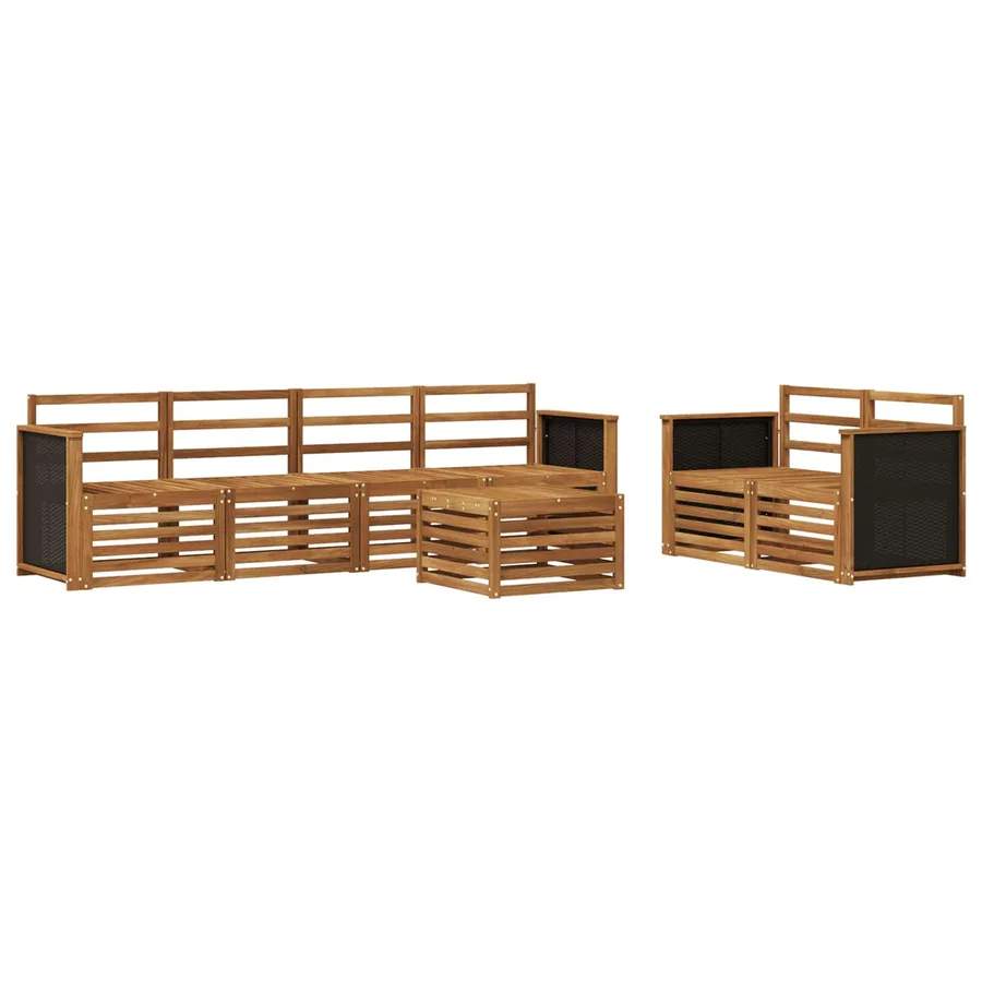 Ensemble de canapés d'extérieur 7 pcs Naturel - 2