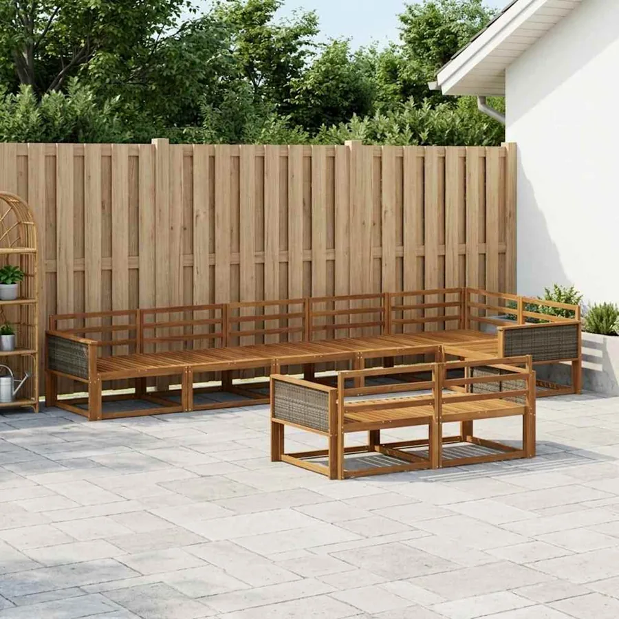 Ensemble de canapés d'extérieur 8 pc Naturel