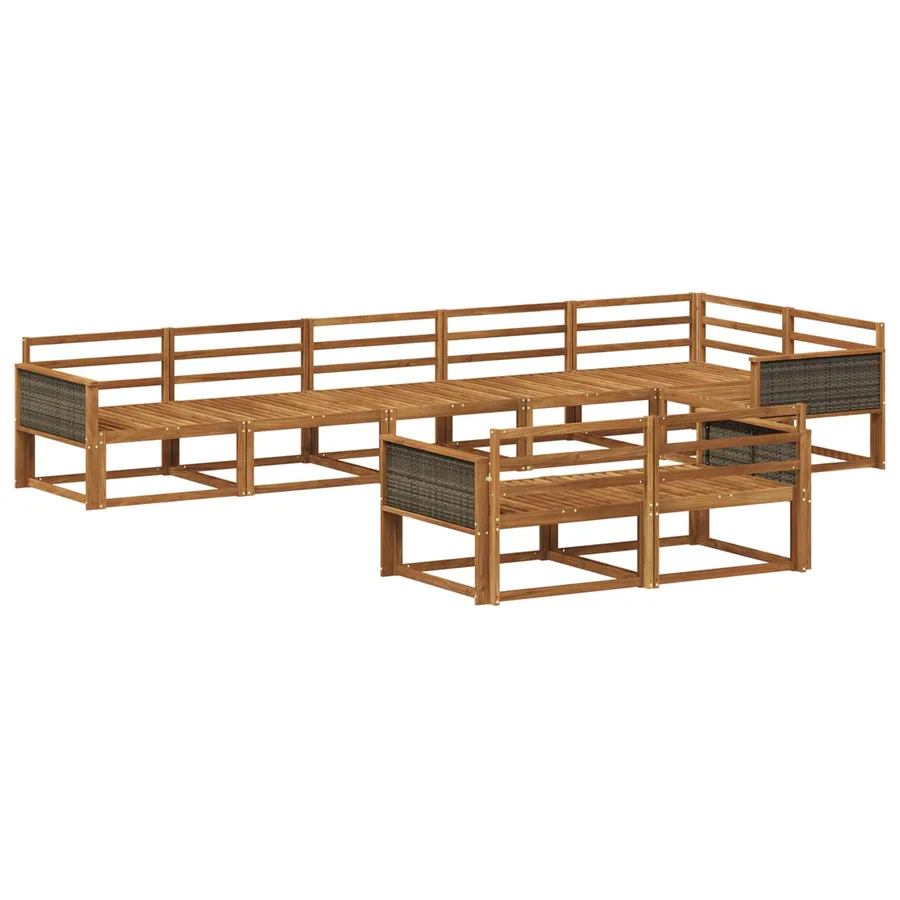 Ensemble de canapés d'extérieur 8 pc Naturel - 2