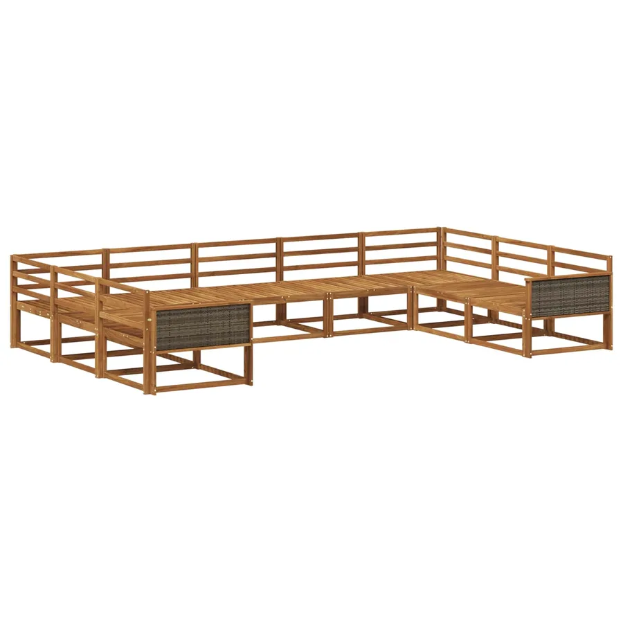 Ensemble de canapés d'extérieur 9 pcs Naturel - 2