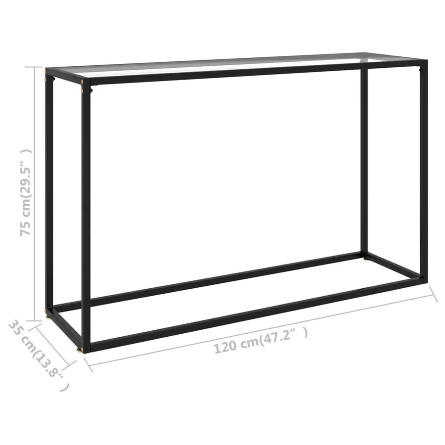 Table console Transparent 120x35x75 cm Verre trempé - 6