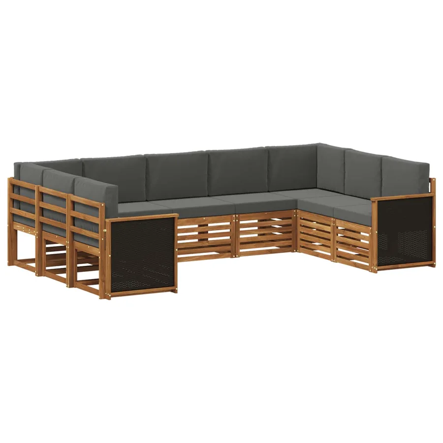 Ensemble de canapé d'angle 7 pcs Naturel et Anthracite - 2