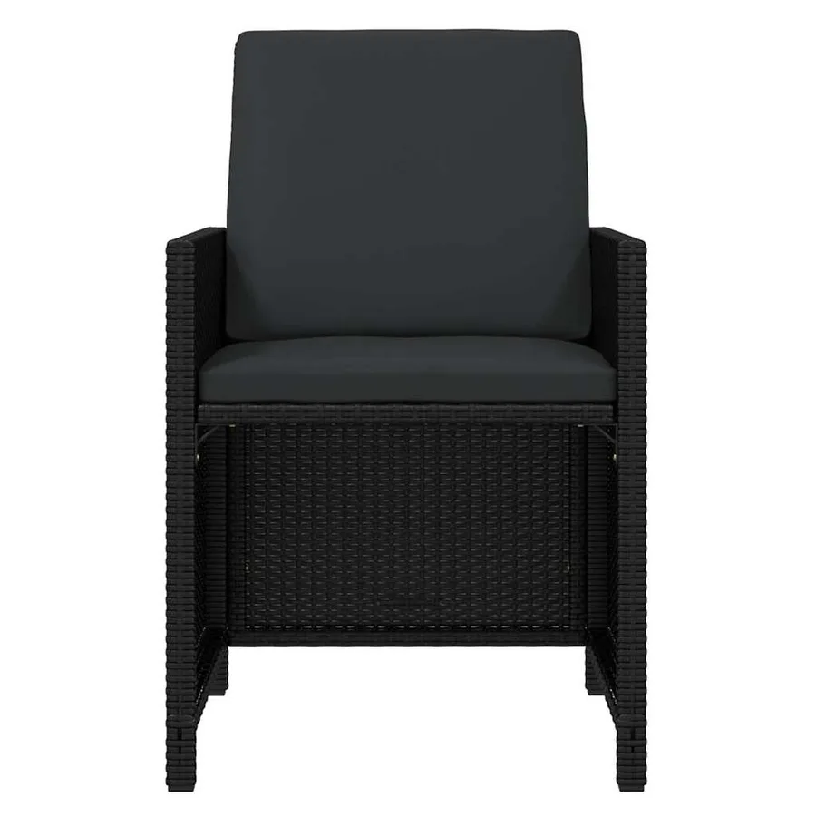 Ensemble à manger de jardin coussins 17 pcs Résine tressée Noir - 6