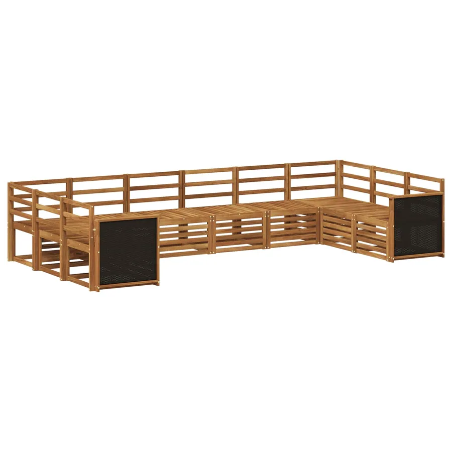 Ensemble de canapé d'angle 7 pcs Naturel Bois d'Acacia Massif - 2