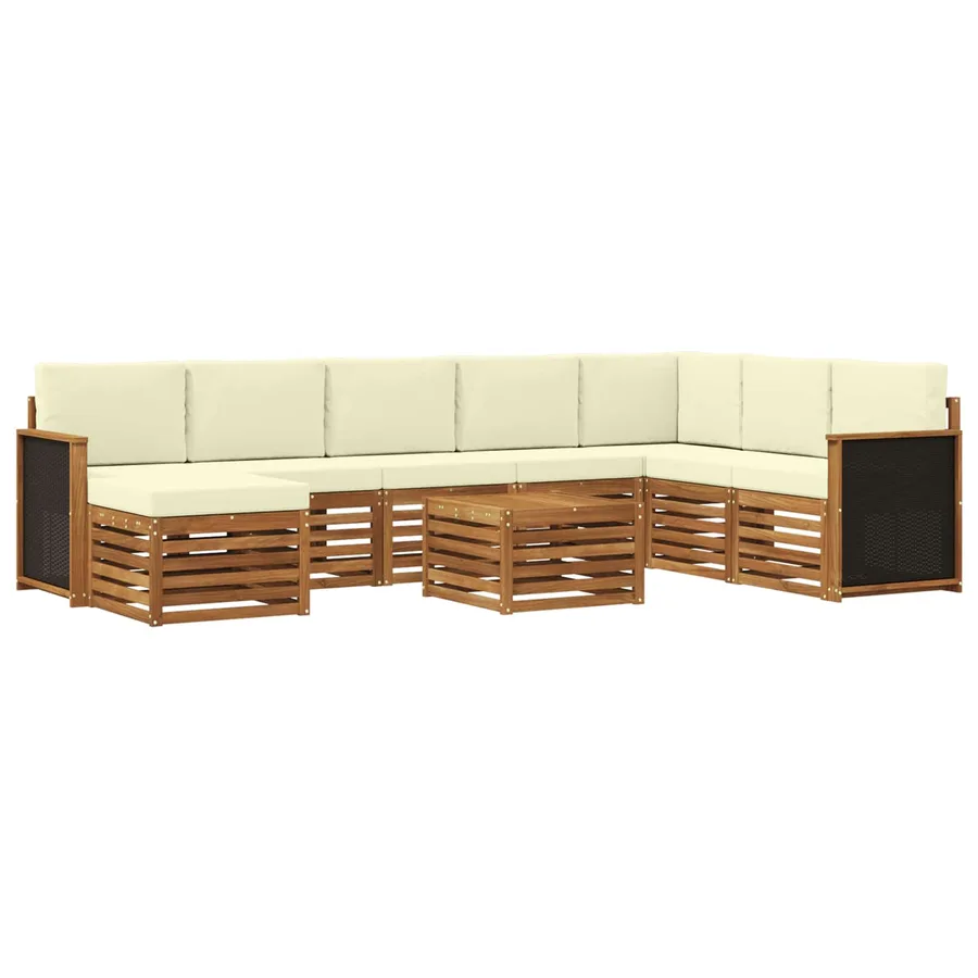 Ensemble de canapés d'extérieur 7 pcs Naturel et Crème - 2