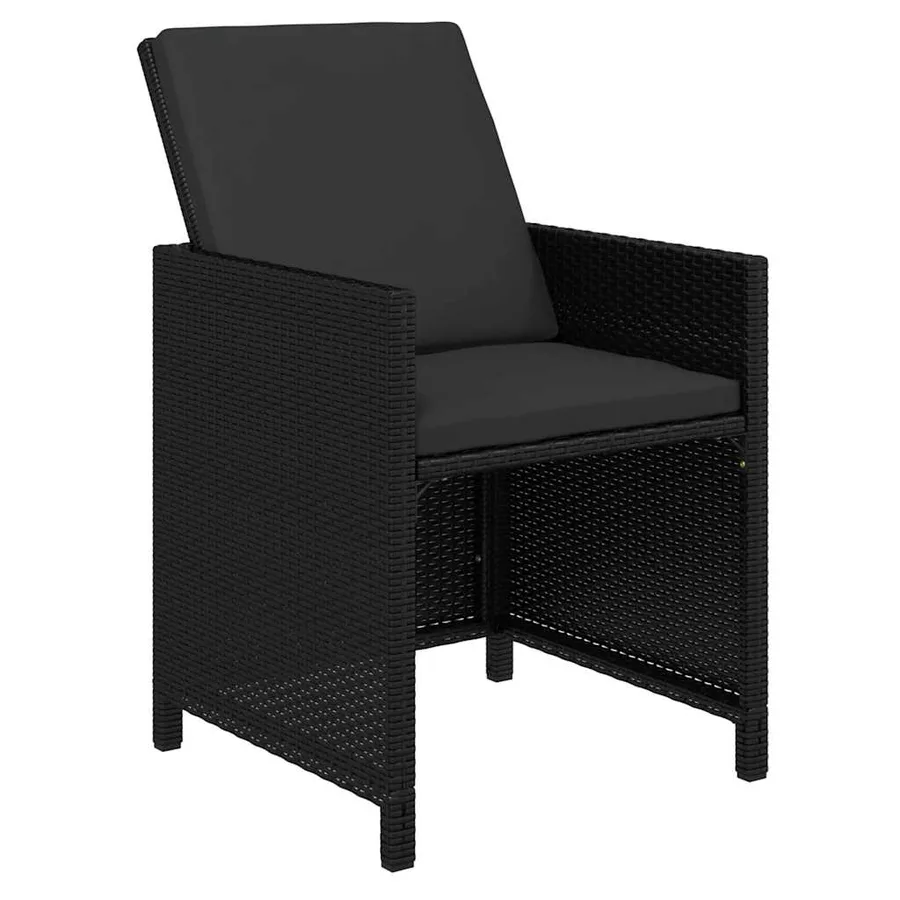 Ensemble à manger de jardin 21pcs coussins noir résine tressée - 5
