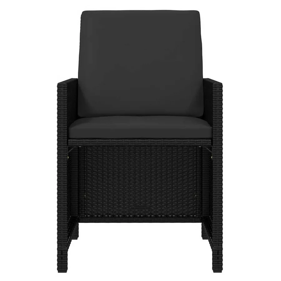 Ensemble à manger de jardin 21pcs coussins noir résine tressée - 6