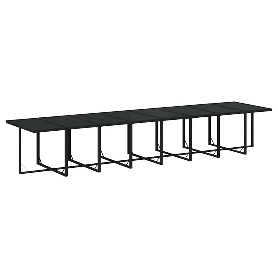 Ensemble à manger de jardin 21pcs coussins noir résine tressée - 7