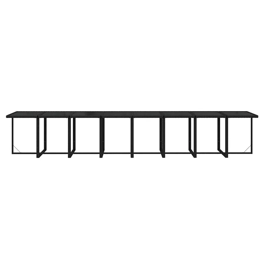 Ensemble à manger de jardin 21pcs coussins noir résine tressée - 8