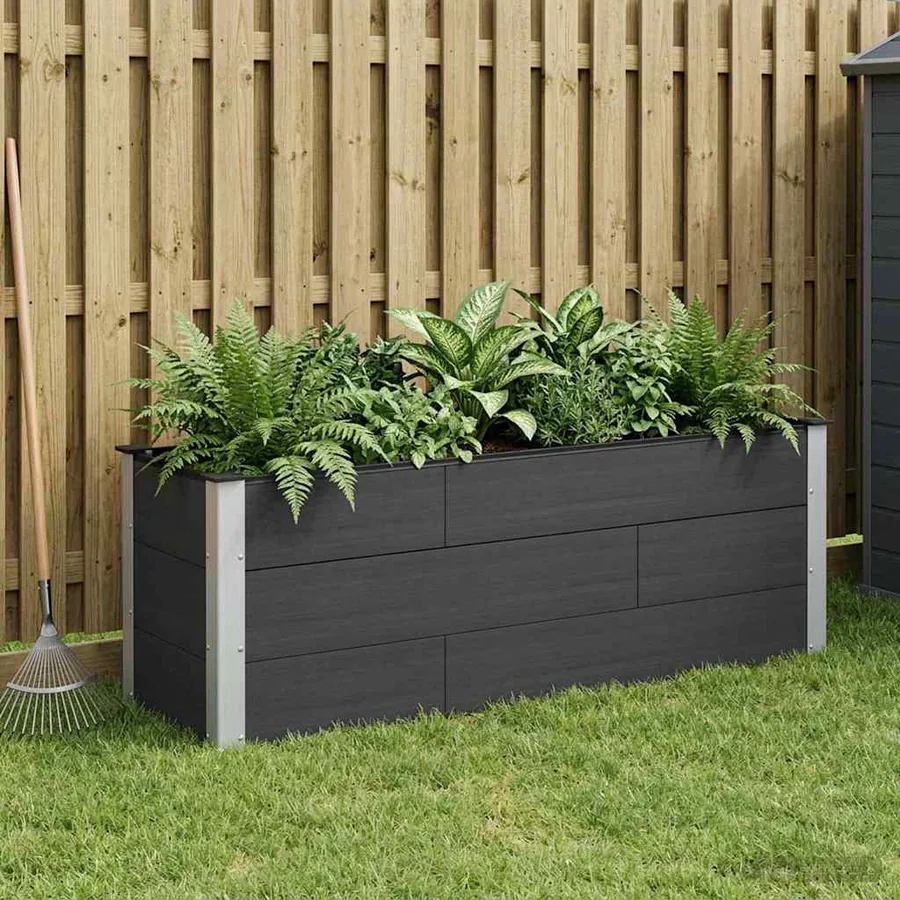 Jardinière surélevée Noir 150 x 50 x 54 cm