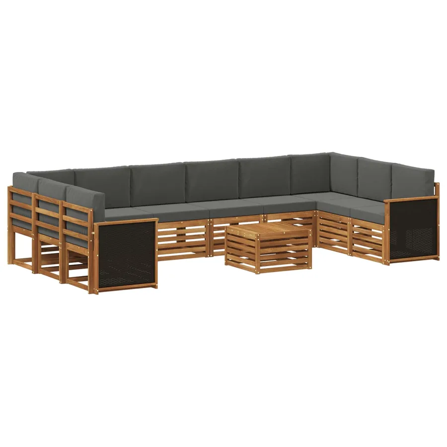 Ensemble de canapés d'extérieur 8 pcs Naturel et Anthracite - 2
