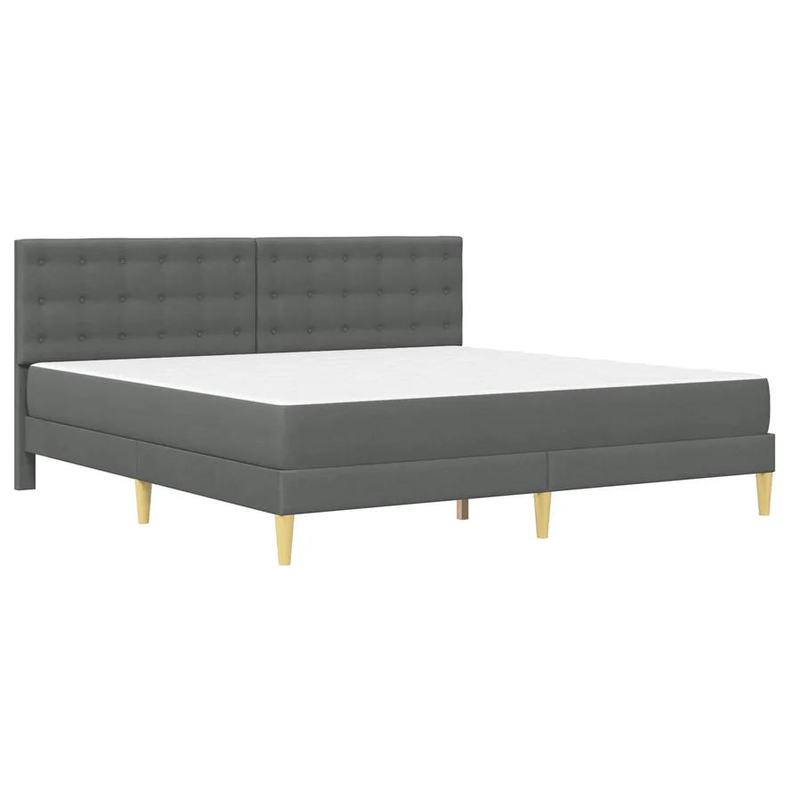 Cadre de lit avec matelas Gris foncé 180 x 200 cm Tissu - 3
